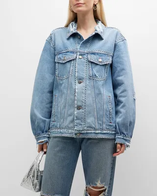 Rihanna Studded Denim Jacket