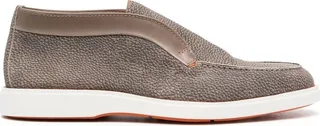 Grained Leather Ankle Loafers