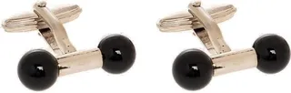 Lanvin Logo Engraved Onyx Cufflinks