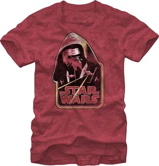 Men's Star Wars The Force Awakens Retro Kylo Ren T-Shirt - Red Heather - 2X Large
