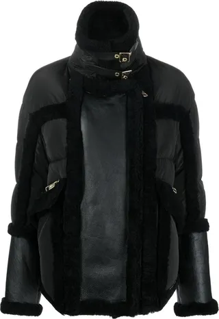 Panelled Shearling-Trim Jacket