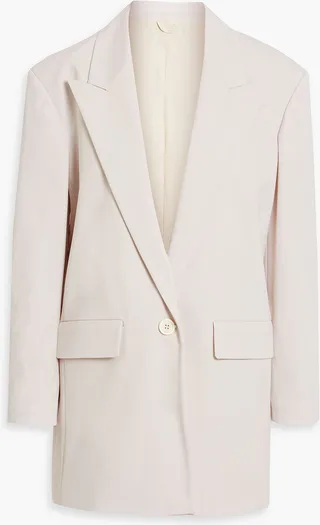 Wool-blend twill blazer