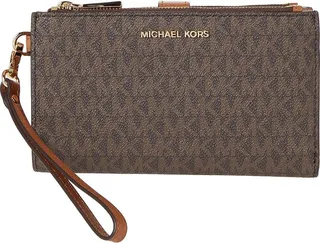 MICHAEL Michael Kors Jet Set Double Zip Wristlet (Brown) Handbags
