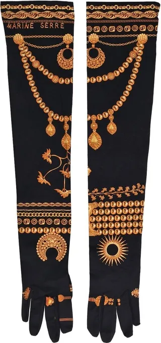 Regenerated printed long gloves