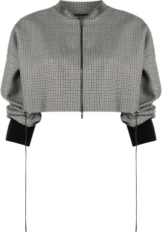 Cropped Virgin Wool Bomber Jacket