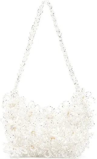 Bouquet beaded shoulder bag