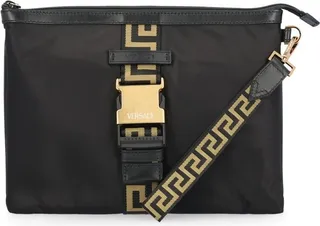 Versace Logo Detailed Zipped Clutch Bag