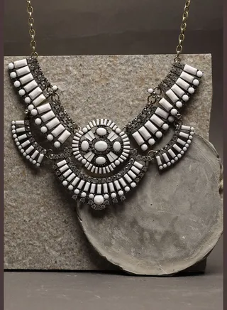 Silver Plated Designer Stone Necklace