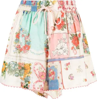 Patchwork-Design Mini Shorts
