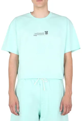 MSGM Logo Printed Crewneck T-Shirt