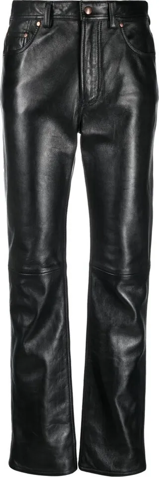 High-Waisted Leather Trousers