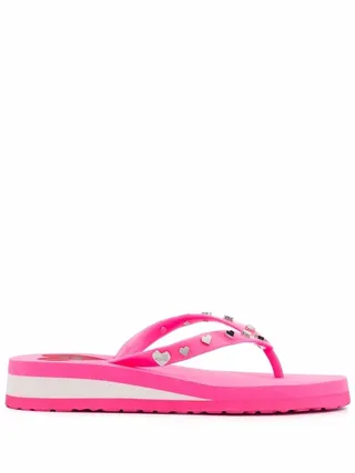 Heart-Studded Flip Flops