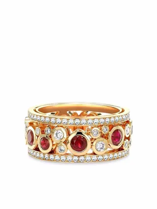 18kt rose gold Bubble ruby diamond dress ring