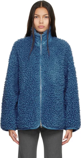 Stand Studio Blue Azalea Faux-Fur Jacket
