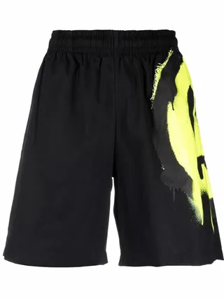 Logo-Print Cotton Track Shorts