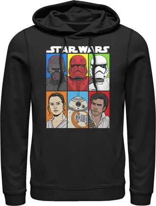 Men's Star Wars: The Rise of Skywalker Character Grid Pull Over Hoodie - Black - Medium