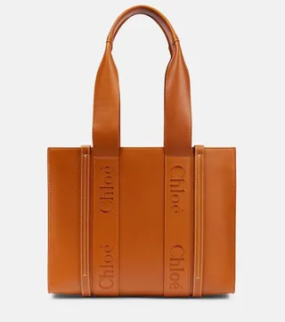 Woody Medium leather tote bag