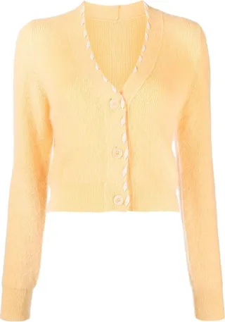 Yellow Lazo V-Neck Cardigan