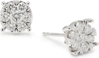 14K White Gold & 0.67 TCW Diamond Stud Earrings