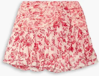 Rhodes floral-print silk-crepon mini skirt