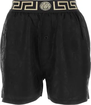 Versace Logo Waistband Pigiama Shorts