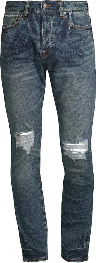Notch Distressed Skinny Jeans