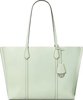 Tory Burch Perry Triple Compartment Tote (Meadow Mist) Tote Handbags