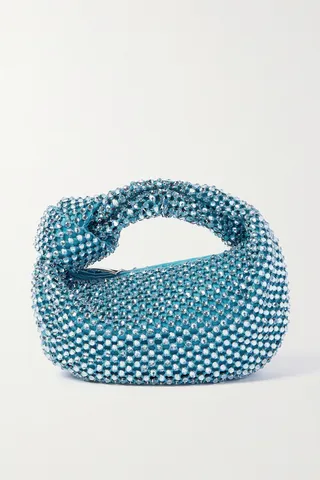 Bottega Veneta - Jodie Mini Crystal-embellished Intrecciato Mesh Tote - Blue