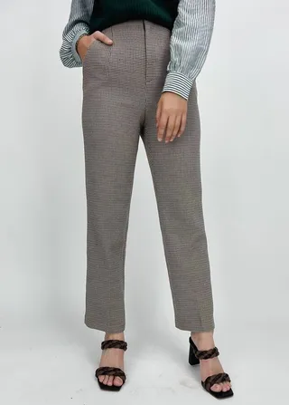 Dan Houndstooth Pant in Brown