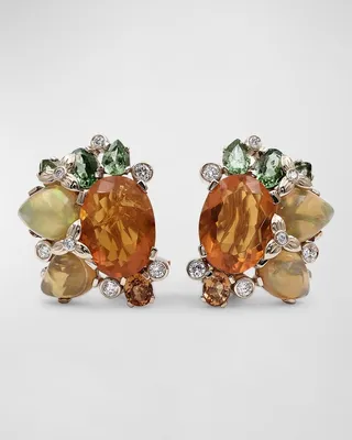 Multi-Gemstone and Diamond Earrings