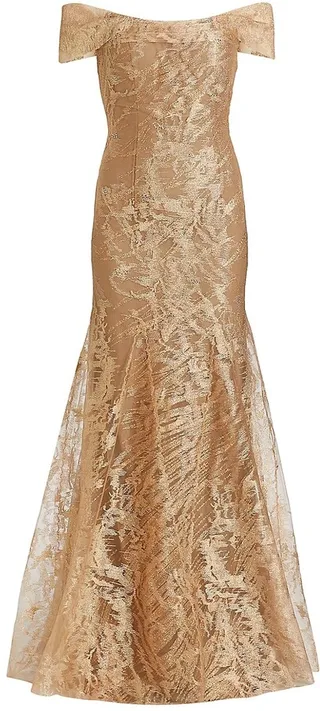 Abstract Pattern Glitter Gown