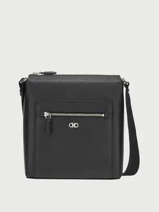 Ferragamo Men Gancini cross body bag Black
