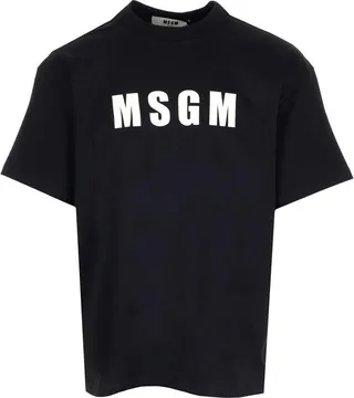 MSGM Logo Printed Crewneck T-Shirt