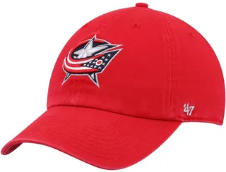 Men's Red Columbus Blue Jackets Team Clean Up Adjustable Hat