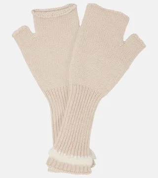 Fingerless cashmere gloves