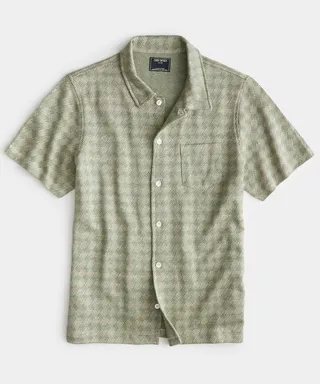 Full-Placket Double Knit Polo in Studio Green
