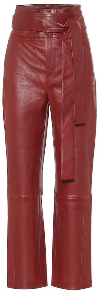 Katousha high-rise leather pants