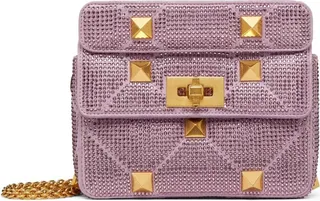 Valentino Garavani Small Embellished Roman Stud Shoulder Bag