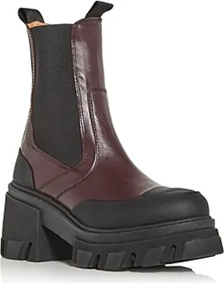 Ganni Women's Cleat Block Heel Chelsea Booties
