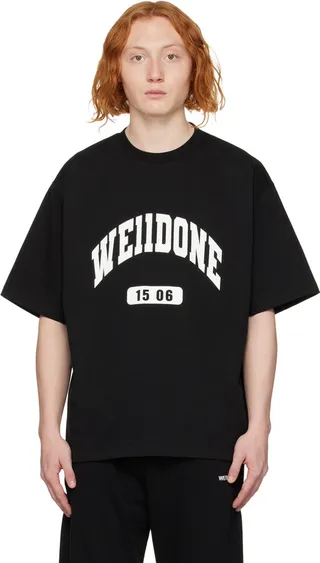We11done Black Printed T-Shirt