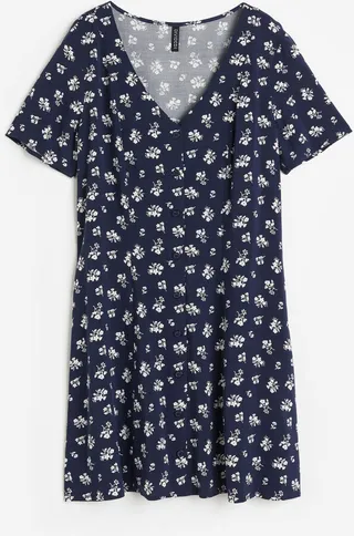 Tie-detail Button-front Dress