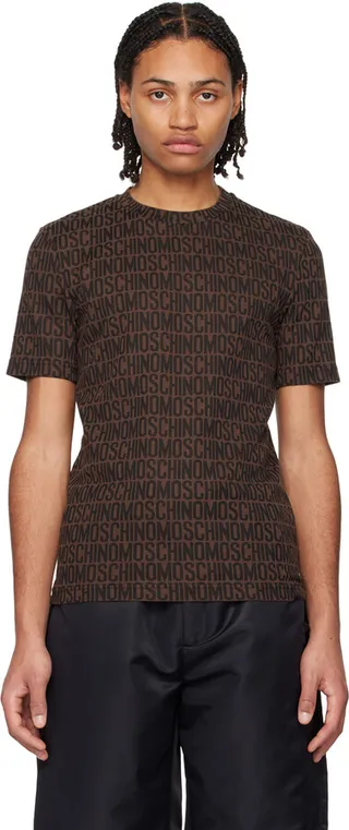 Moschino Brown & Black Crewneck T-Shirt