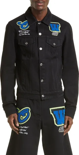 Varsity Patch Denim Jacket