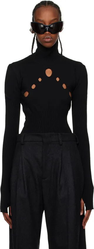 Jean Paul Gaultier Black Cutout Turtleneck