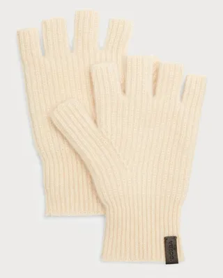 Ribbed Cashmere Fingerless Gloves