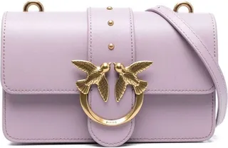 'mini Love Bag Icon' Lavender Purple Shoulder Bag With Logo Patch In Smooth Leather Woman