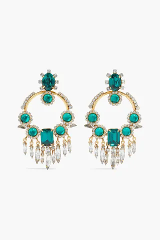 24-karat gold-plated Swarovski crystal earrings