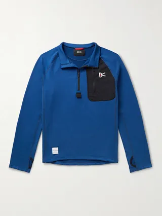 Luca Shell-Trimmed Recycled Stretch-Jersey Half-Zip Running Top