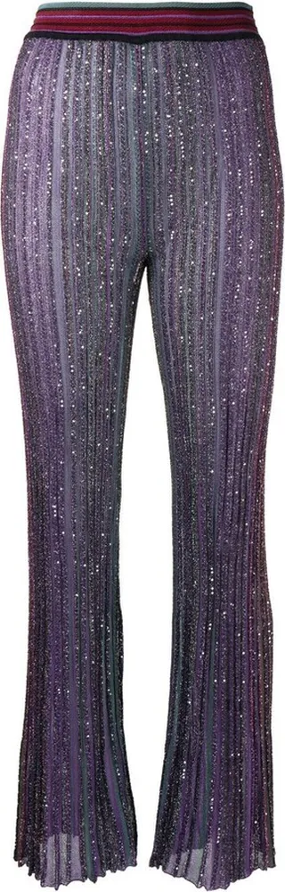 Lurex-Detail Straight Trousers