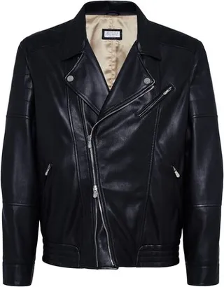 Nappa leather biker jacket
